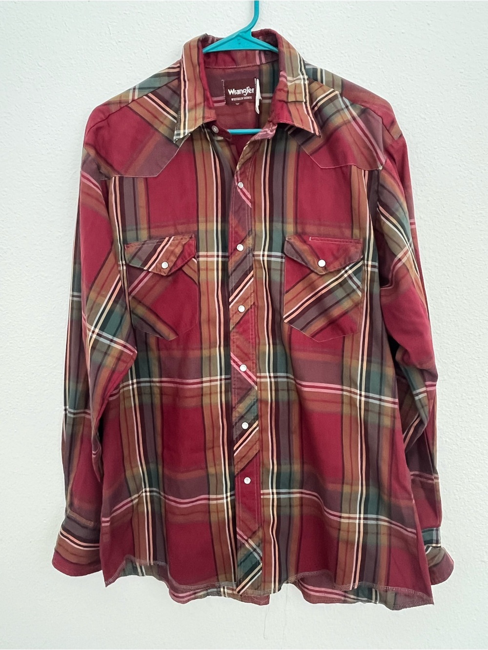 Vintage Wrangler Shirt Mens Western Pearl Snap Cowboy Rodeo